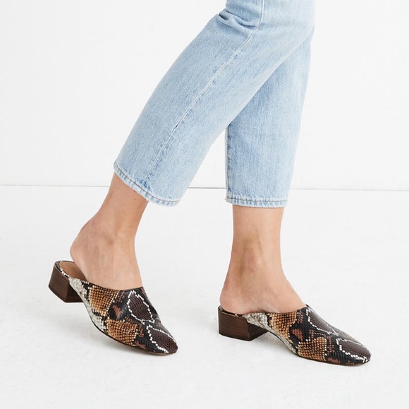 Madewell Shoes - The Alicia Mule in Snake Embossed Leather